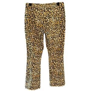 Who‎ What Wear Women's Cheetah Crop Flare Pants Size 6 Animal Print Casual Pants